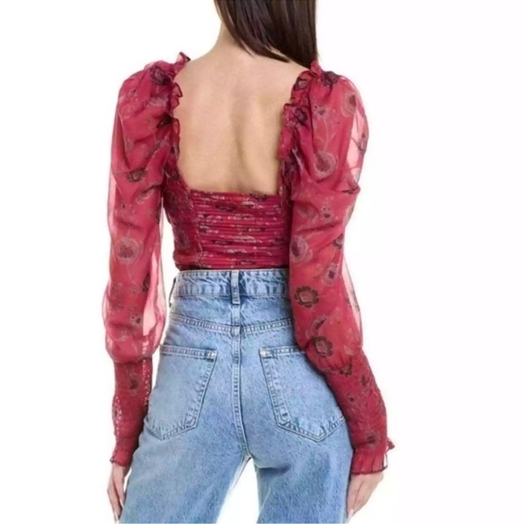 Free People Brunch Date Floral Combo Bodysuit Size XS - Picture 2 of 6